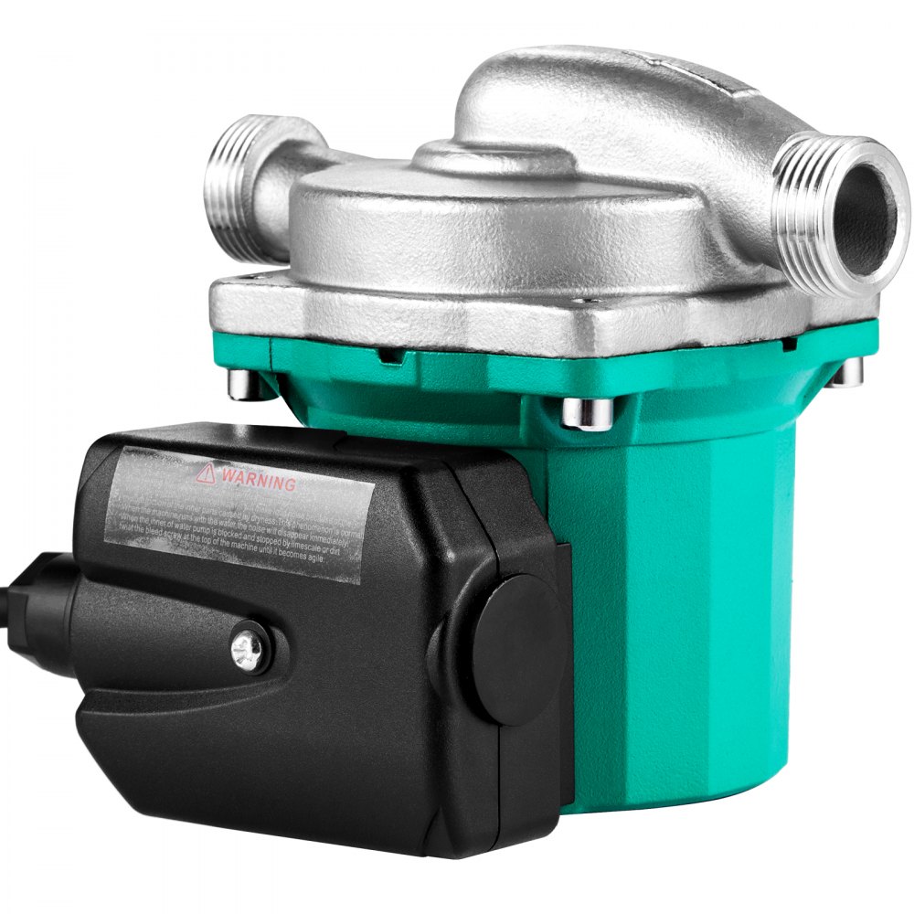 Bomba de recirculación de agua caliente VEVOR, 93 W, 110 V, adaptador de latón de rosca G de 3/4″ a NPT de 1/2″, cabezal de acero inoxidable, control de 3 velocidades para calentador de agua eléctrico.