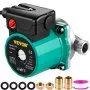 Bomba de recirculación de agua caliente VEVOR, 93 W, 110 V, adaptador de latón de rosca G de 3/4″ a NPT de 1/2″, cabezal de acero inoxidable, control de 3 velocidades para calentador de agua eléctrico.