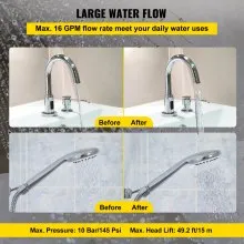 Bomba de recirculación de agua caliente VEVOR, bomba de circulación de agua de 245 W 110 V, bomba de circulación de arranque automático NPT 3/4" con accesorios de latón, cabeza de acero inoxidable, control de 2 velocidades para sistema de calentador de agua eléctrico