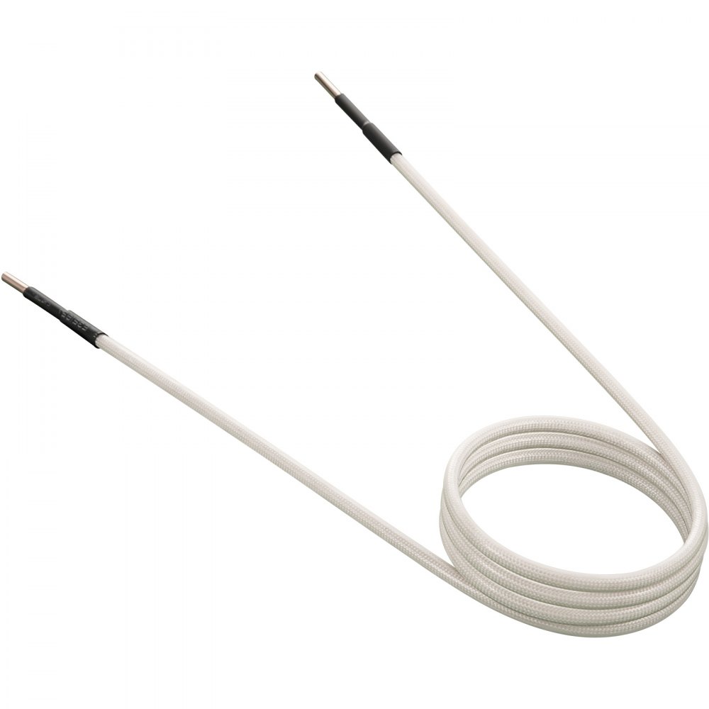 Cable blanco para calentador de inducción VEVOR, con sección enrollada y puntas metálicas.