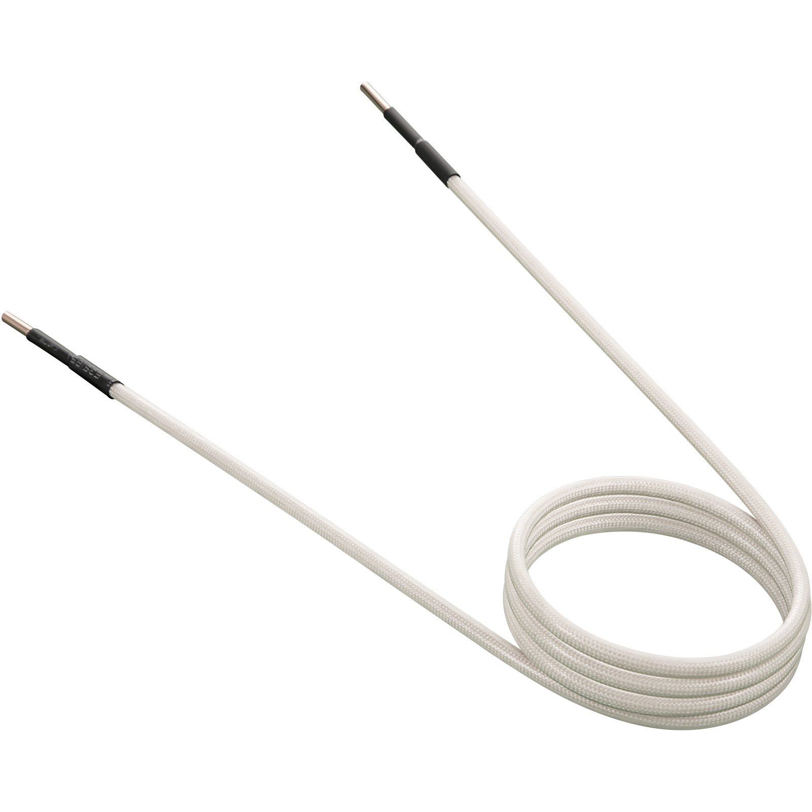 Cable blanco para calentador de inducción VEVOR, con sección enrollada y puntas metálicas.