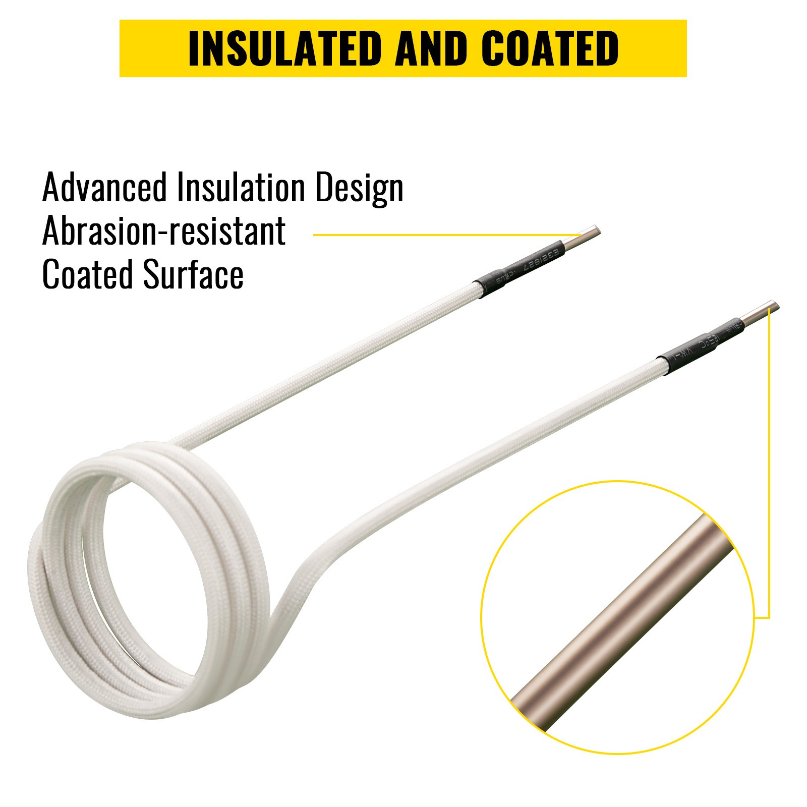 Calentador de inducción VEVOR, diseño aislado y resistente a la abrasión con superficie recubierta.