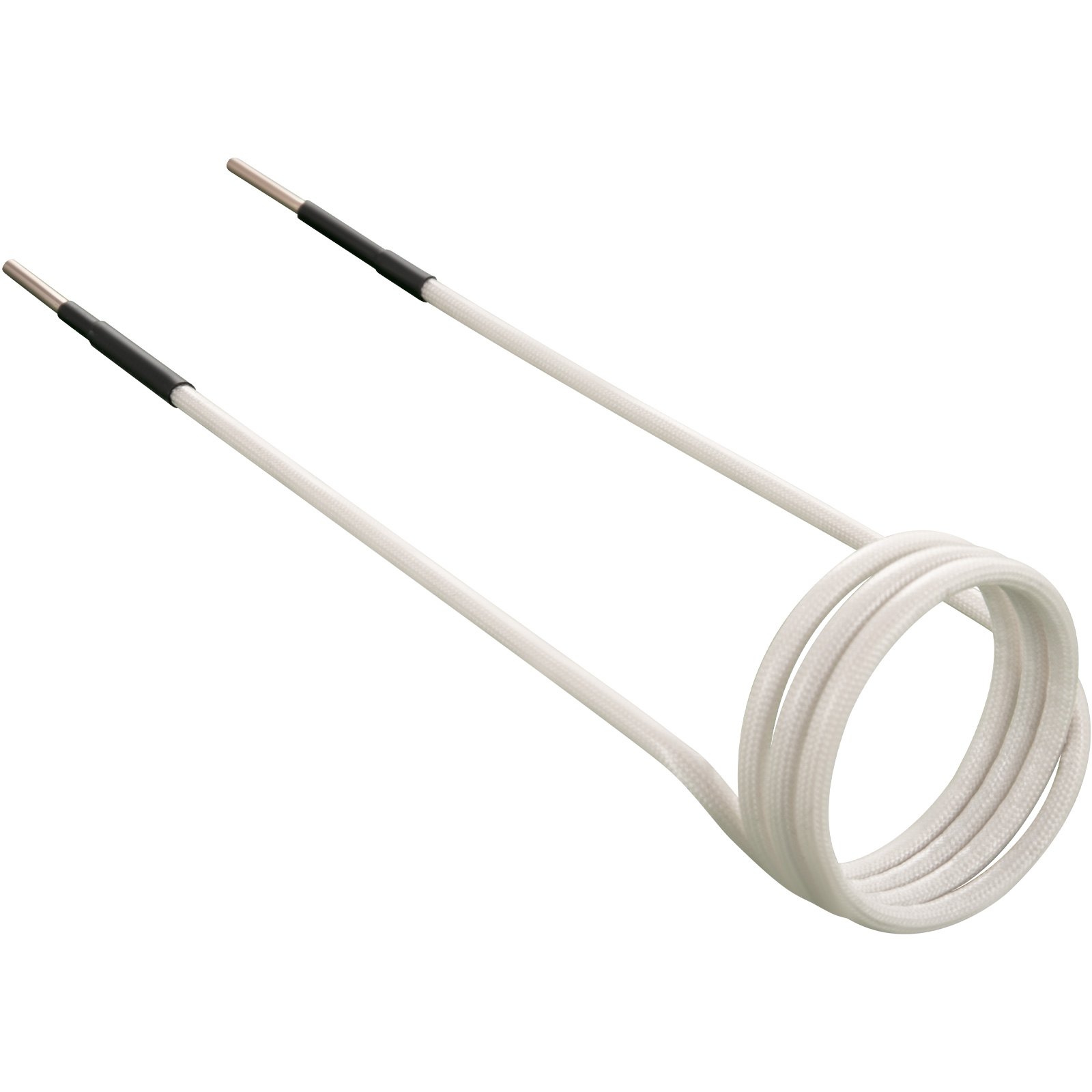 Kit de calentador de inducción VEVOR con bobina blanca y cables con punta negra.