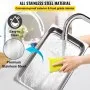 VEVOR Calentador de Comida Calentador de alimentos comercial mesa de vapor de 1 olla de tamaño completo con tapa calentadores de sopa eléctricos