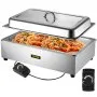 VEVOR Calentador de Comida Calentador de alimentos comercial mesa de vapor de 1 olla de tamaño completo con tapa calentadores de sopa eléctricos