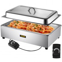 VEVOR Calentador de Comida Calentador de alimentos comercial mesa de vapor de 1 olla de tamaño completo con tapa calentadores de sopa eléctricos