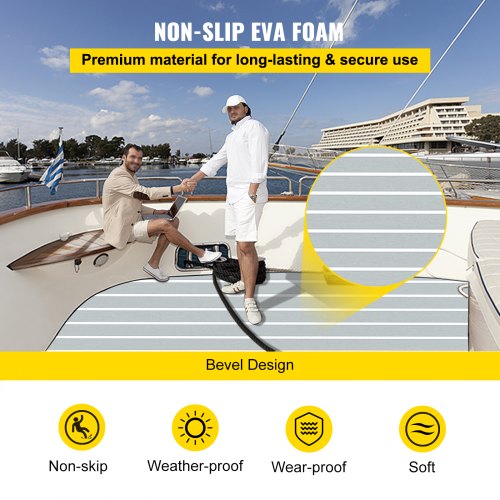 Almohadilla de hoja de cubierta de teca para suelo de barco marino de espuma EVA de 94,5x47,2"