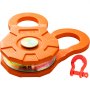 Bloque de arranque VEVOR, límite de carga de trabajo de 11T/25,000 LBS, polea de cabrestante resistente para cuerda sintética de 0,55"/14 mm o grilletes blandos, accesorios de recuperación todoterreno para tractor, camión, ATV y UTV, 1 paquete