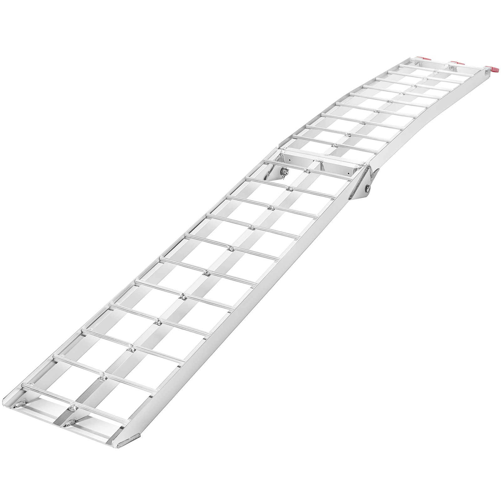 Rampa para moto VEVOR de aluminio con estructura curva para facilitar la carga y descarga.