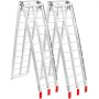 Rampas de carga de aluminio VEVOR con puntas de seguridad rojas, duraderas y plegables para diversas necesidades de carga.