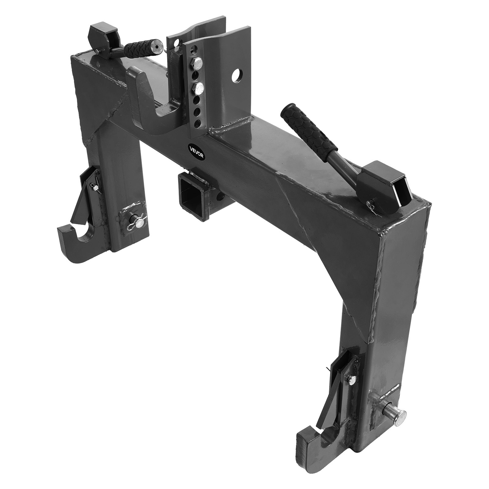 Enganche rápido de 3 puntos VEVOR con receptor de 2 pulgadas, capacidad de elevación de 3000 lb, enganche de 3 puntos con perno ajustable de 5 niveles, apto para tractores de categoría 1 y 2, accesorios de 3 puntos de alta resistencia, color negro