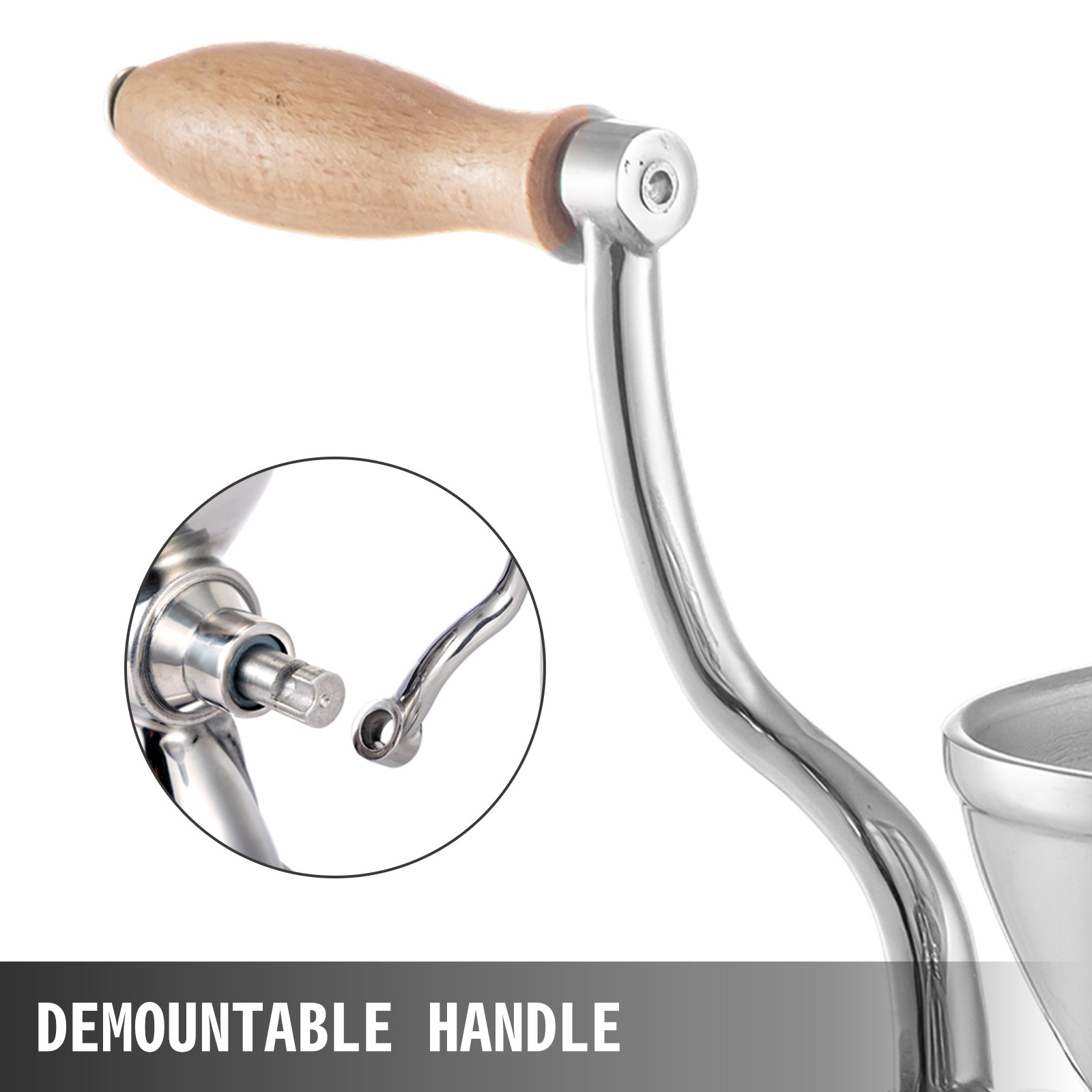 Exprimidor de pasto de trigo VEVOR con mango de madera desmontable para un fácil montaje.