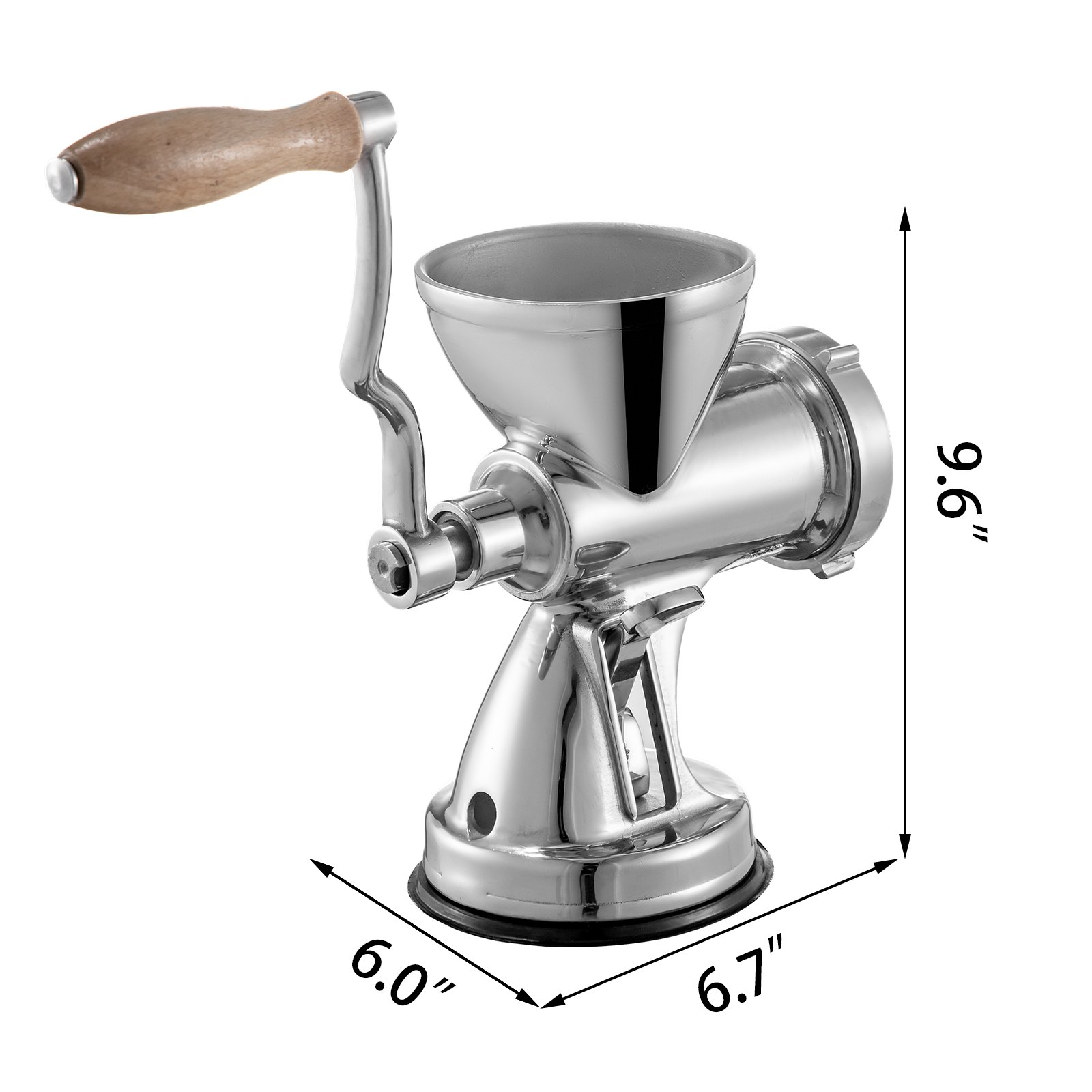 Exprimidor de pasto de trigo VEVOR, acero inoxidable, mango de madera, dimensiones 9,6&quot; x 6,7&quot; x 6,0&quot;.