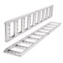 Rampas de carga de aluminio VEVOR con perforaciones antideslizantes y diseño ligero, ideales para la carga de vehículos.
