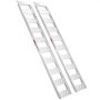 Rampas de carga de aluminio VEVOR con escalones perforados y construcción robusta en par.