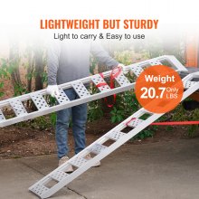 Rampas de aluminio VEVOR con escalones de 1250 lb, 78" x 12" para vehículos todo terreno, UTV y motocicletas, 2 unidades