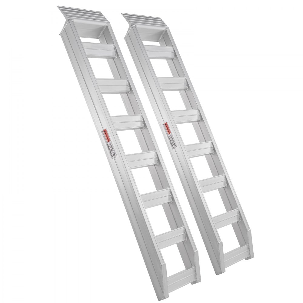 Par de rampas de aluminio VEVOR resistentes con superficie antideslizante, adecuadas para carga y descarga.