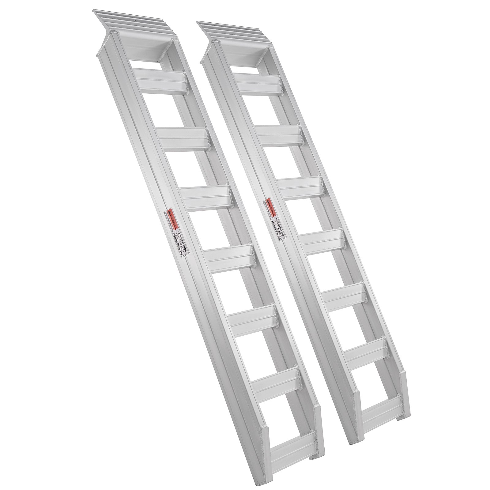 Par de rampas de aluminio VEVOR resistentes con superficie antideslizante, adecuadas para carga y descarga.
