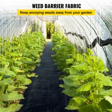 VEVOR 6FT300FT Premium Weed Barrier Fabric Heavy Duty 2.4OZ, Woven Weed Control Fabric, High Permeability Good for Flower Bed, Geotextile Fabric for Underlayment, Polyetileno Ground Cover