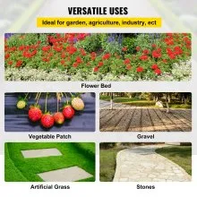 VEVOR 6FT300FT Premium Weed Barrier Fabric Heavy Duty 2.4OZ, Woven Weed Control Fabric, High Permeability Good for Flower Bed, Geotextile Fabric for Underlayment, Polyetileno Ground Cover
