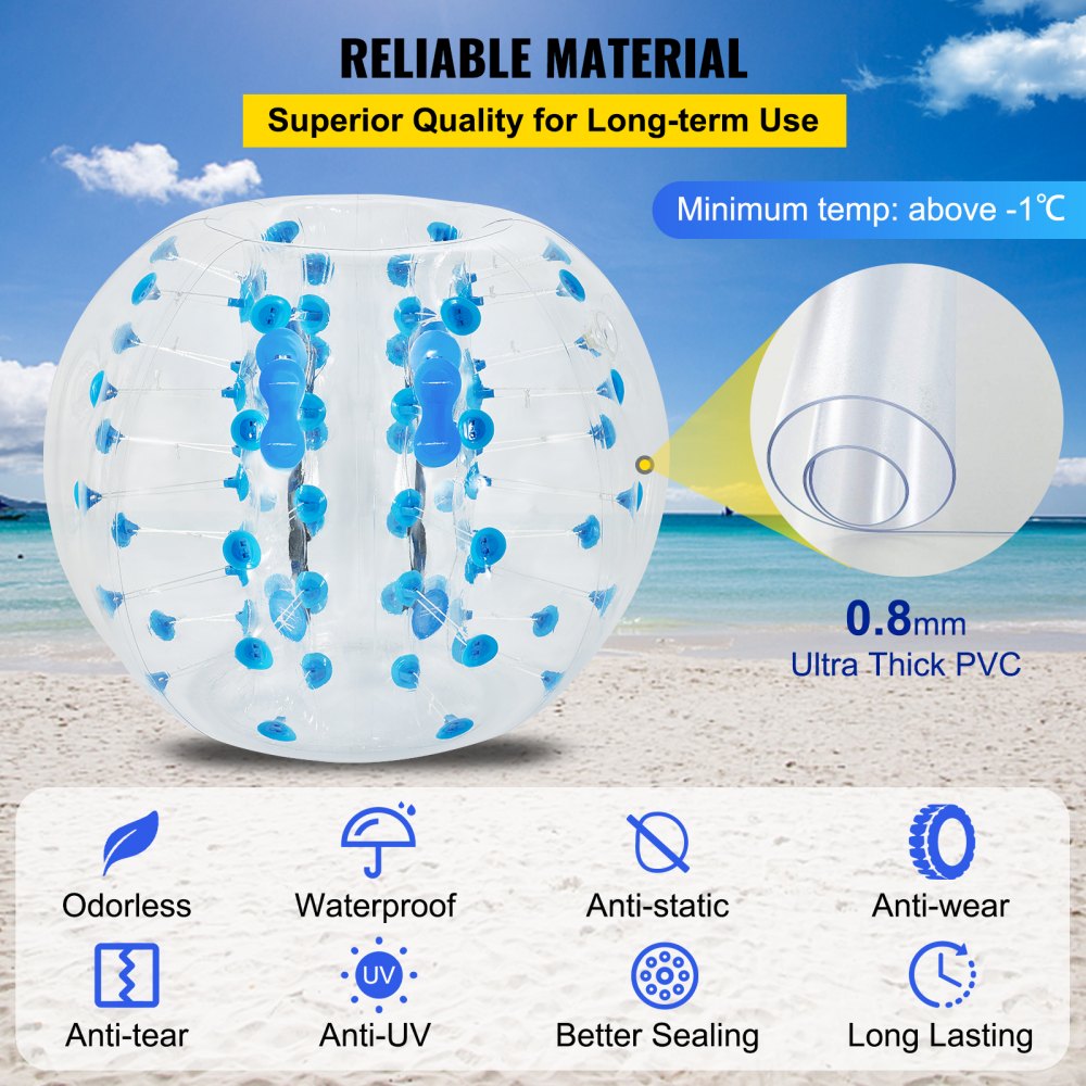 Bola De Burbuja Inflable Zorb De 1.5 M – PVC Ultra Resistente Para Niños Y Adultos, Fútbol Burbuja Y Más
