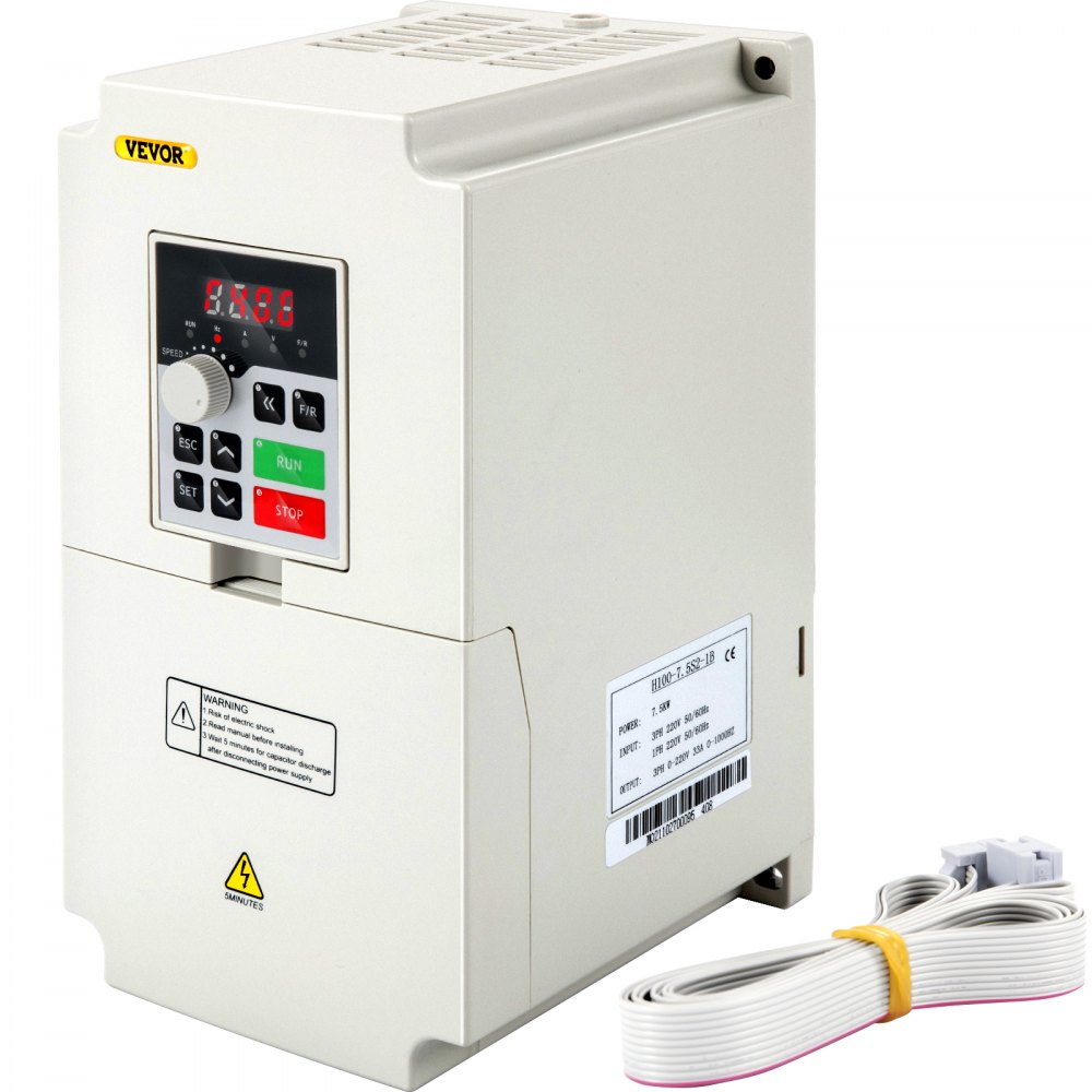 Variador De Frecuencia VFD 4kW (5.5HP) - Entrada 1/3 Fase 220V, Salida 3 Fase, Para Máquinas, Bombas, Ventiladores