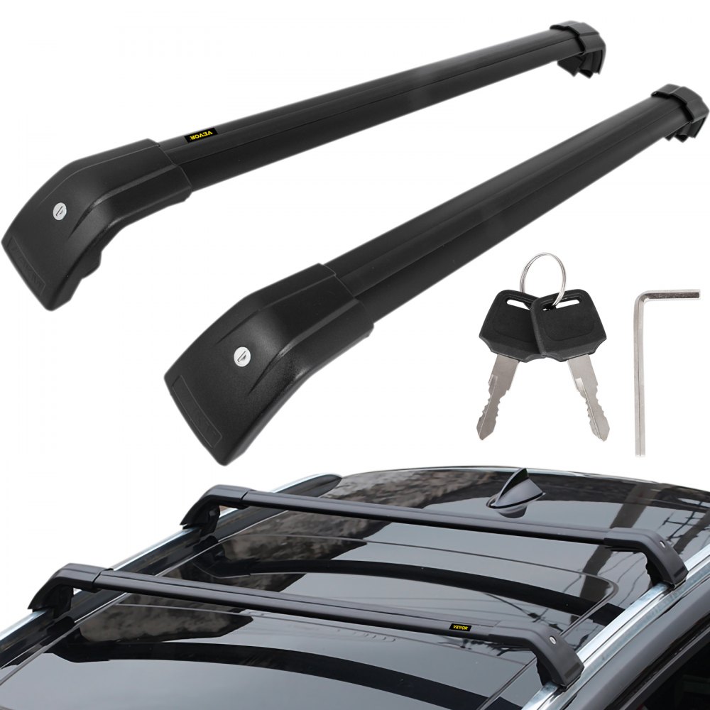 Barres De Toit Transversales En Aluminium Noir Compatibles Hyundai Tucson 2004-2009 - Installation Facile Et Robuste