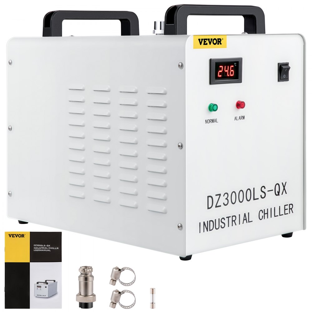 Refroidisseur d'eau industriel, CW-3000, système de refroidissement d' eau à air 80 W, capacité de réservoir d'eau 12 L, débit maximum 12 L/min pour refroidissement de machine de gravure laser | FR