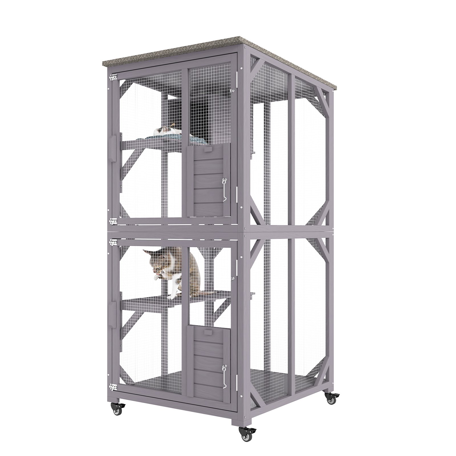 VEVOR Cat House Outdoor, Catio grande de 3 niveles, recinto para gatos