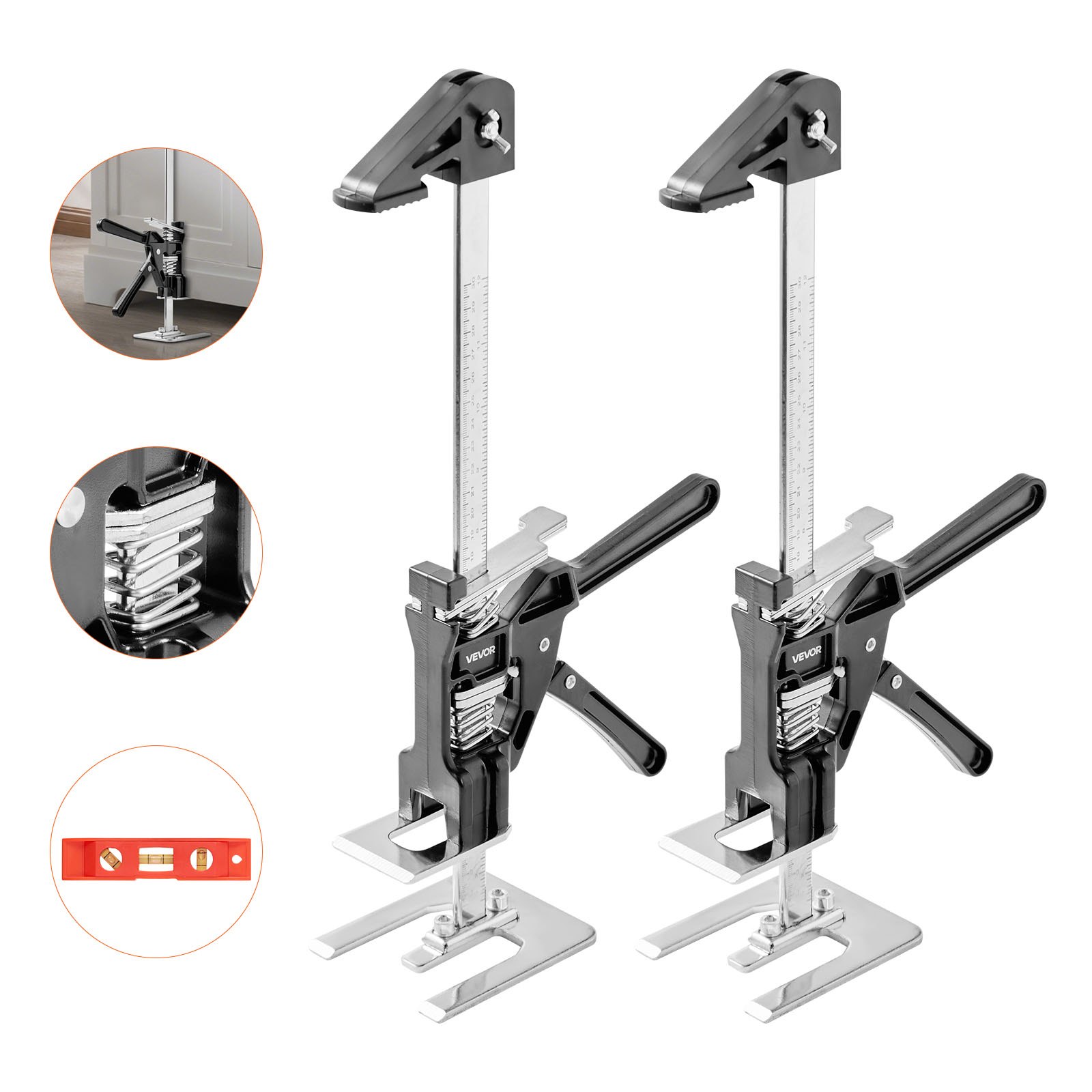 Guolich Brazo Ahorrador De Trabajo – 2 Piezas Elevador De Tableros Hasta 400kg – Para Puertas, Azulejos, Armarios – Altura Regulable 0-23 Cm – Herramienta Multiusos DIY