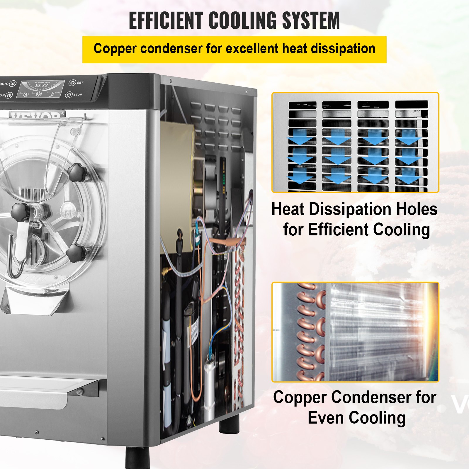 VEVOR Commercial Hard Ice Cream Machine Hard Serve Ice Cream Maker 4.8