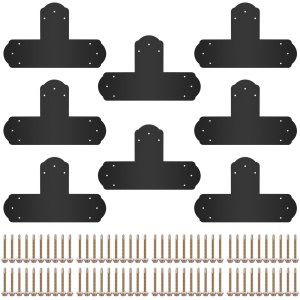 2 Soportes En T Para Postes Y Vigas - Placa De Reparación 420x203x127 Mm, Acero Con Recubrimiento En Polvo, Para Pérgolas, Estructuras De Madera Y Proyectos DIY