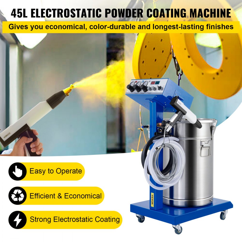 Máquina de Recubrimiento en Polvo con Pistola Electrostática 45L | VEVOR MX