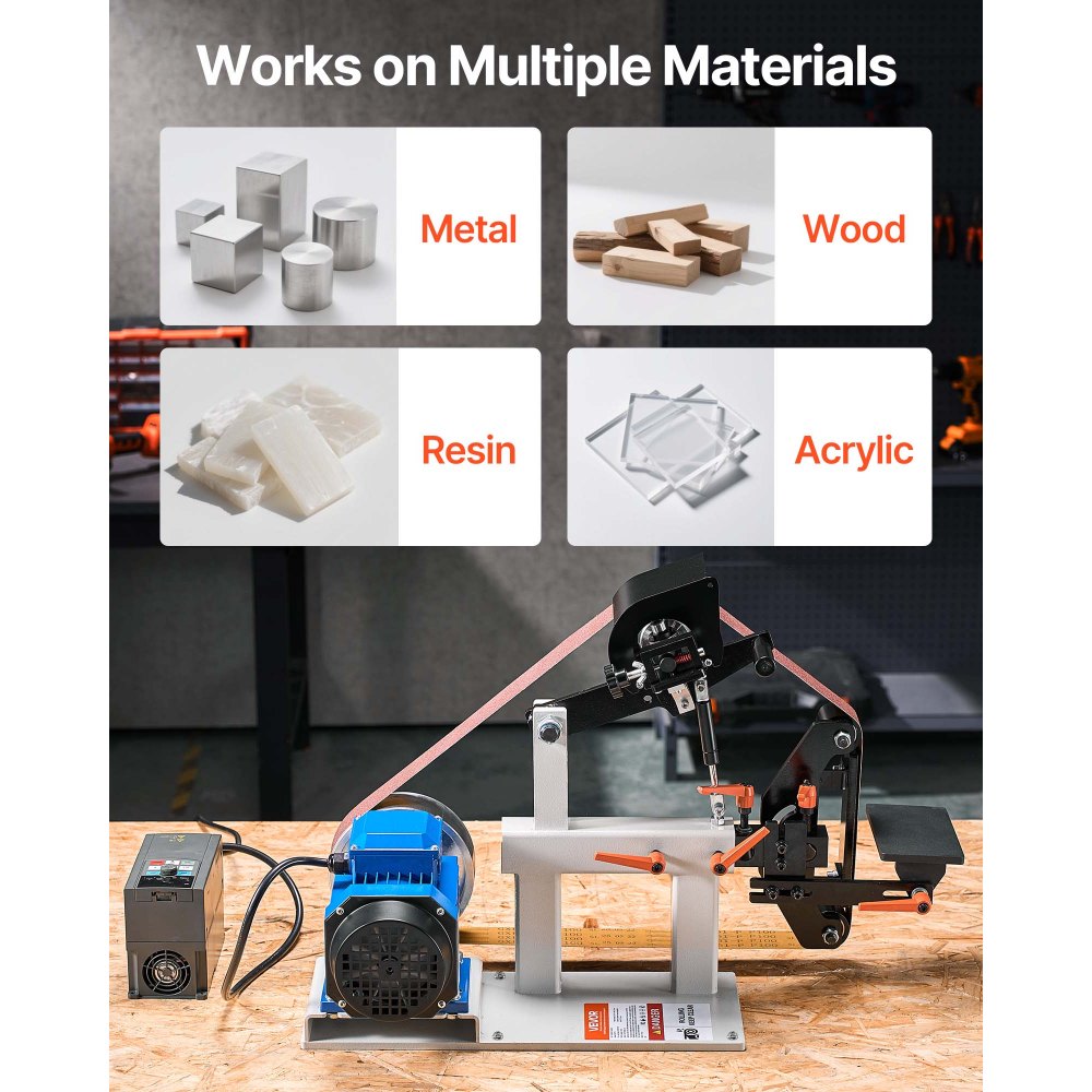 VEVOR Belt Sander, 1500W Belt and Disc Sander, 2" X 82" Belt Size Belt Sander, 1 Phase in 3 Phase Sander, 16 1/4" X 12" Rubber Disc Belt Disc Sander