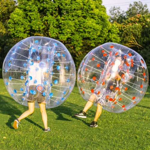 VEVOR Opblaasbare Bump Ball Bumper Bumper Bumper 1 st. 1,5 m x 1,2 m, Menselijke botsingsbal, PVC lichaams blaas bouncebal voor buitenactiviteiten, transparant blauwe stippen VEVOR Opblaasbare Bump Ball Bumper Bumper Bumper 1 st. 1,5 m x 1,2 m, Menselijke botsingsbal, PVC lichaams blaas bouncebal voor buitenactiviteiten, transparant blauwe stippen