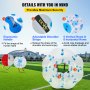 BuoQua 1PCS 1.5M Inflatable Bumper Football PVC Zorbing Ball Family Fun Zorb Ball Soccer Bubble for Adults or Child Outdoor Activity Transparent and Blue Dots