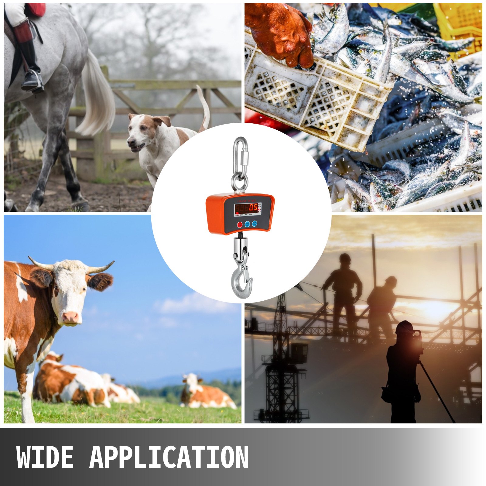 Hoge precisie 1000KG 1T 200g -> 1.000Kg aluminium digitale kraanweegschaal Heavy Duty