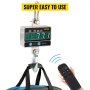 VEVOR 1000KG 2200LBS Digital LED Crane Scale 1T Heavy Duty Hanging Scale Silver Aluminum Digital Crane Scale LCD-display With Remote Control