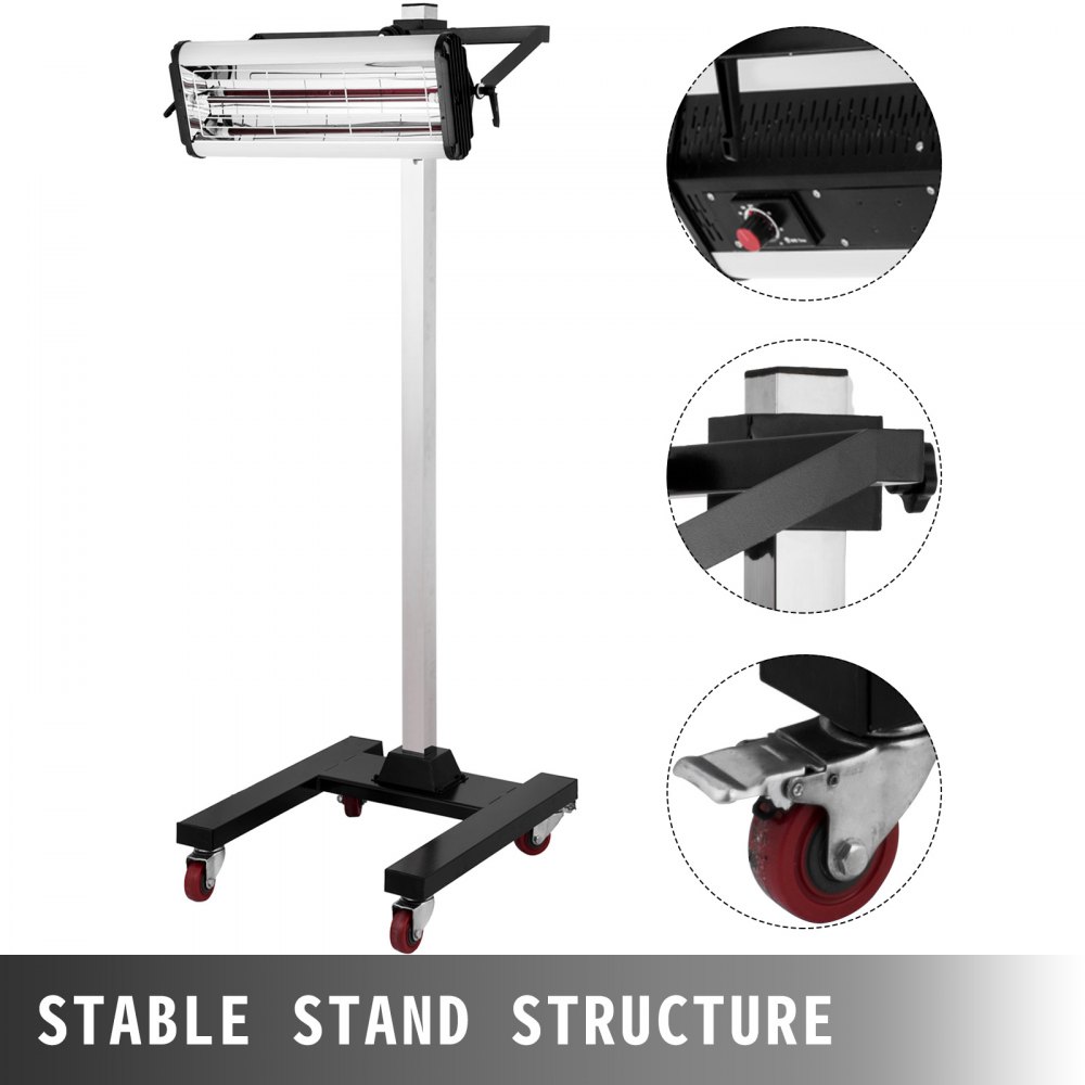 VEVOR Infrarood verwarmingslamp met Standaard Verflamp Genezen Drooglamp 1000 W