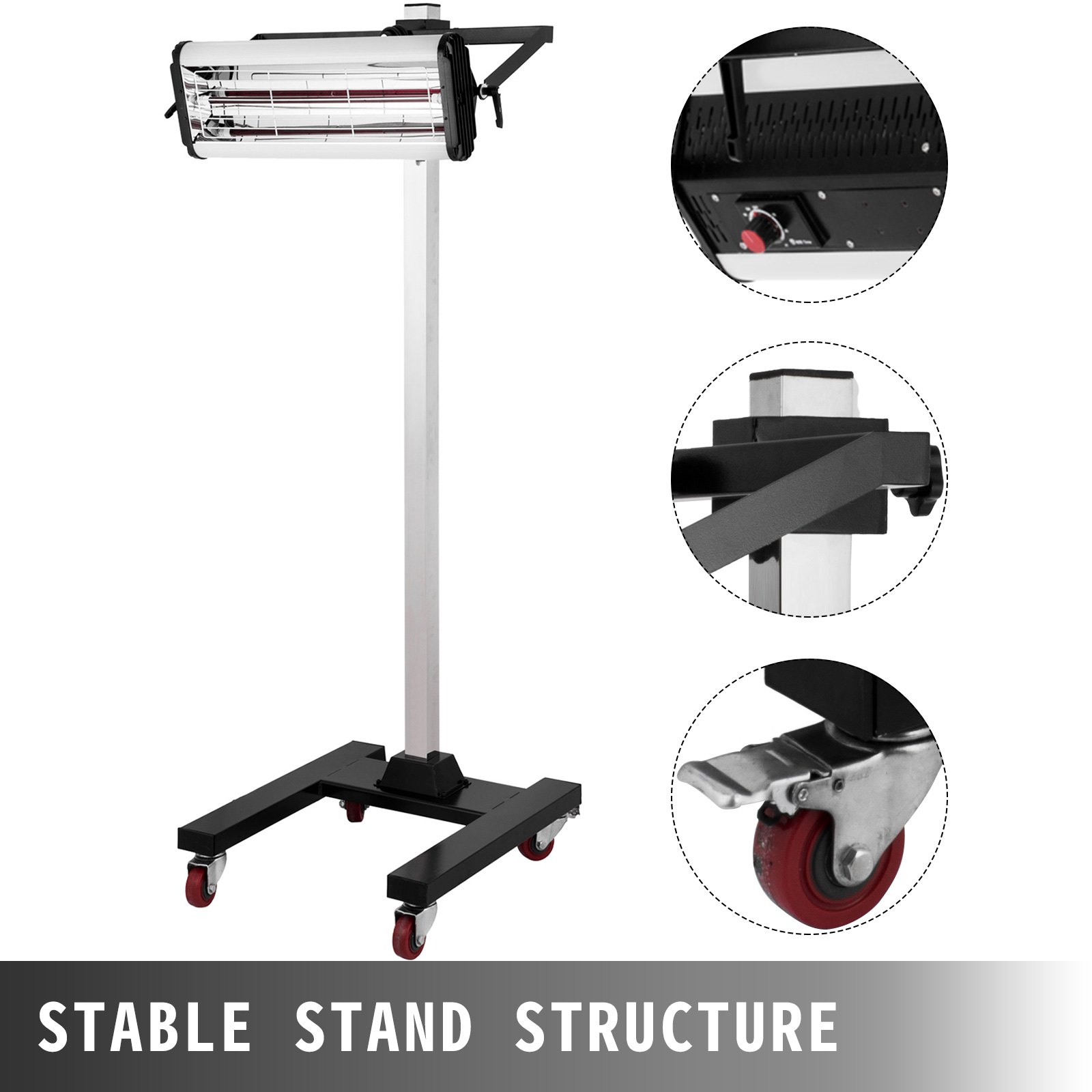 VEVOR Infrarood verwarmingslamp met Standaard Verflamp Genezen Drooglamp 1000 W