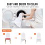 VEVOR stretch spandex chair covers, easy to install and quick to clean in 3 steps.