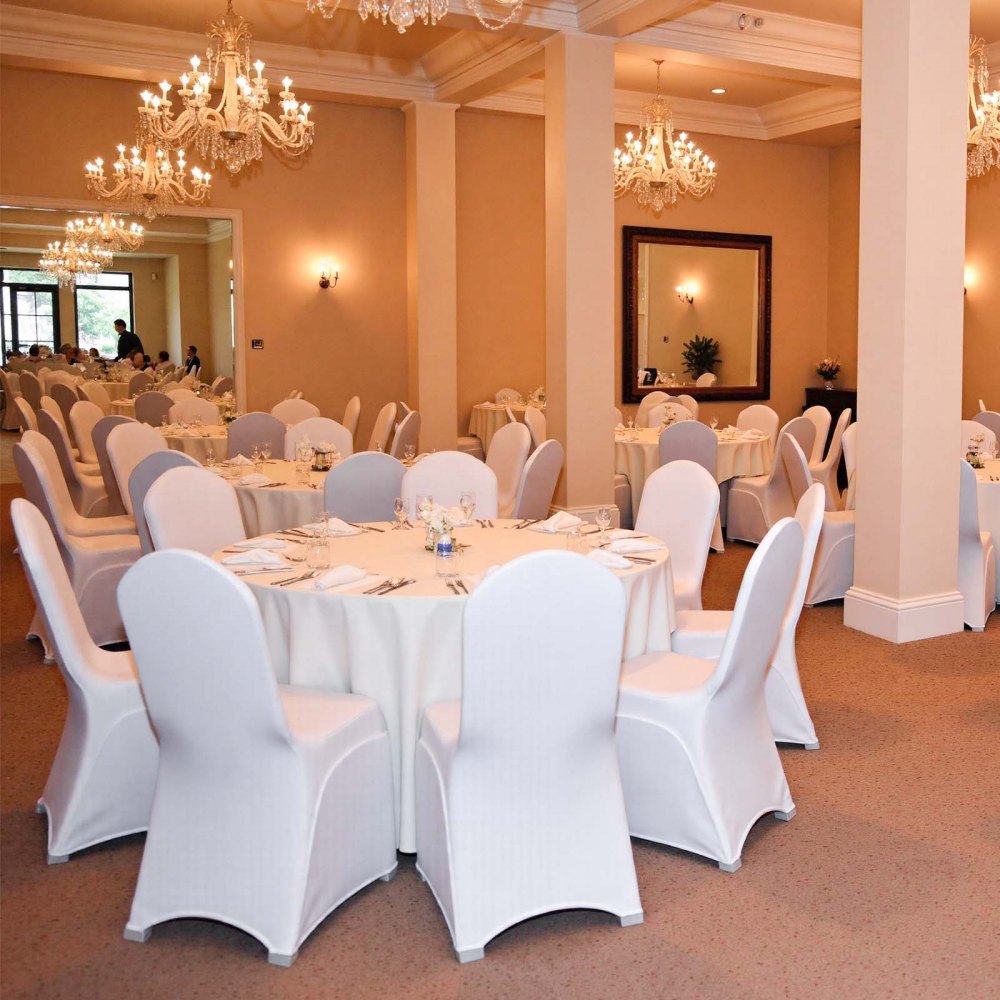 VEVOR stoelhoezen van elastisch spandex, universeel passende stoelhoezen, afneembare en wasbare beschermhoezen, voor bruiloften, feestdagen, feesten en diners (100 stuks, wit)