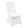 white spandex chair cover fitting a standard banquet chair. VEVOR chair covers.