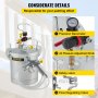 VEVOR Commercial Paint Pressure Tank 2.5 Gallons Pressure Pot Tank 10L Pressure Paint Pot Feed Spray Gun 1.5mm Nozzle Paint Sprayer for 10L Capacity Painting