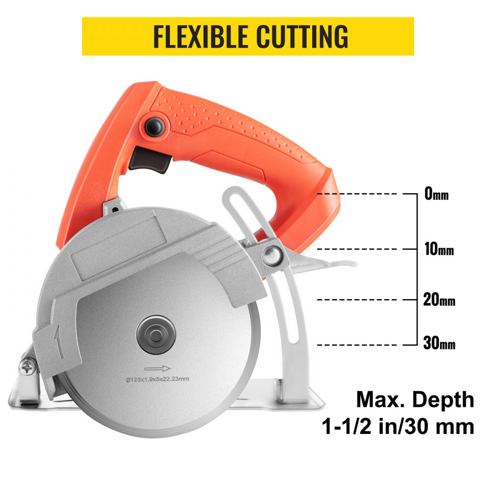 Vevor Cirkelzaag Handcirkelzaag 1750w Cirkel Zag 30 Mm Instelbaar Snijdiepte