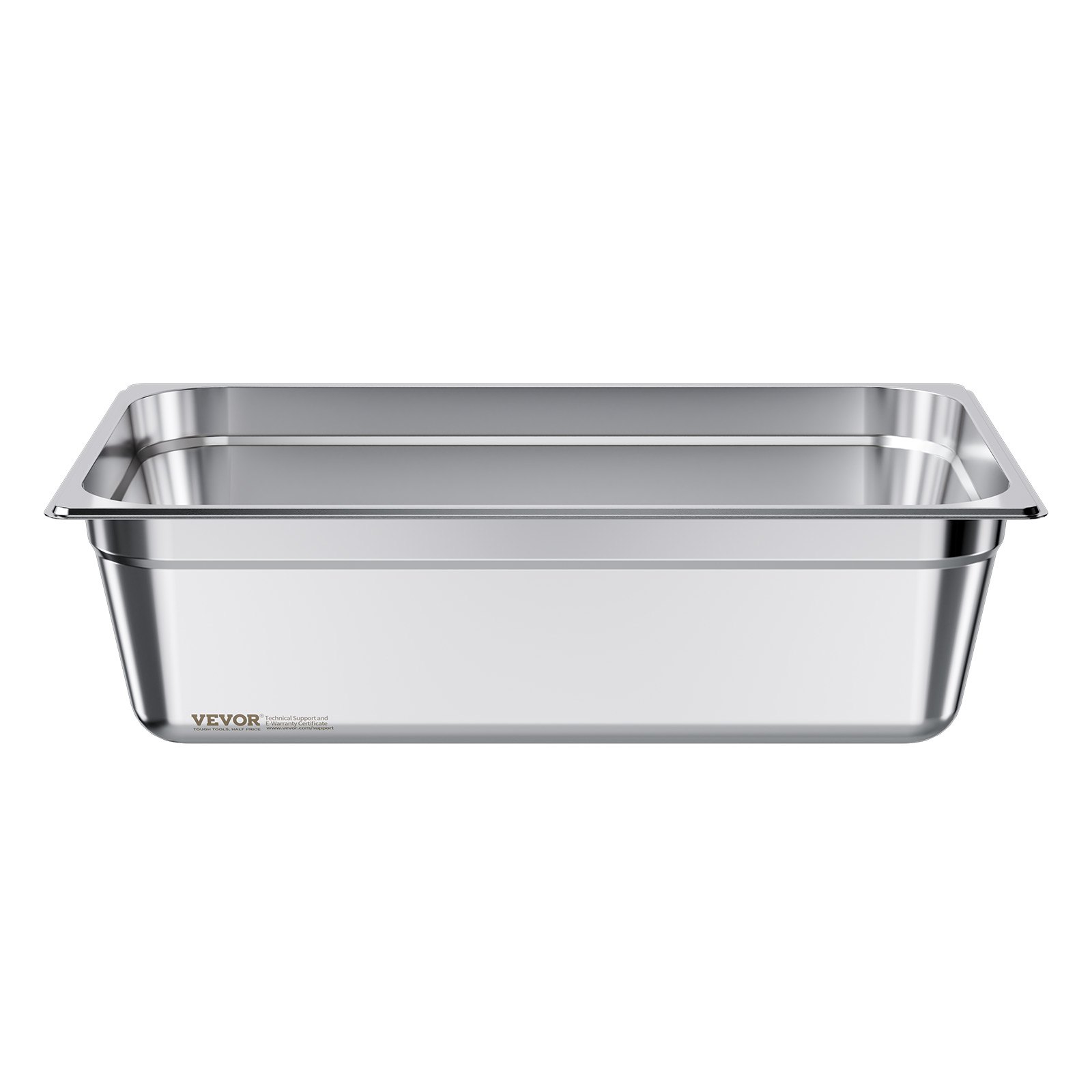 VEVOR Gastronormbak Hotelpan (Volledige maat) 1 verpakking 20,5 L container, herbruikbaar, roestvrij, cateringopslag, paneermeelbak, voedselcontainer voor feestrestaurants en hotelbuffetten