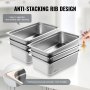 VEVOR hotel pans with anti-stacking rib design for easy separation and enhanced structural strength.