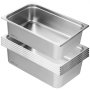 VEVOR Gastronormbak, roestvrijstalen bak 6 stuks 530 x 327 x 150 mm Voedselbak, commerciële stoompan Warmhoudbak 20,2 L Diepte voor voedsel, hotelpan Tafelvoedselpan Buffet