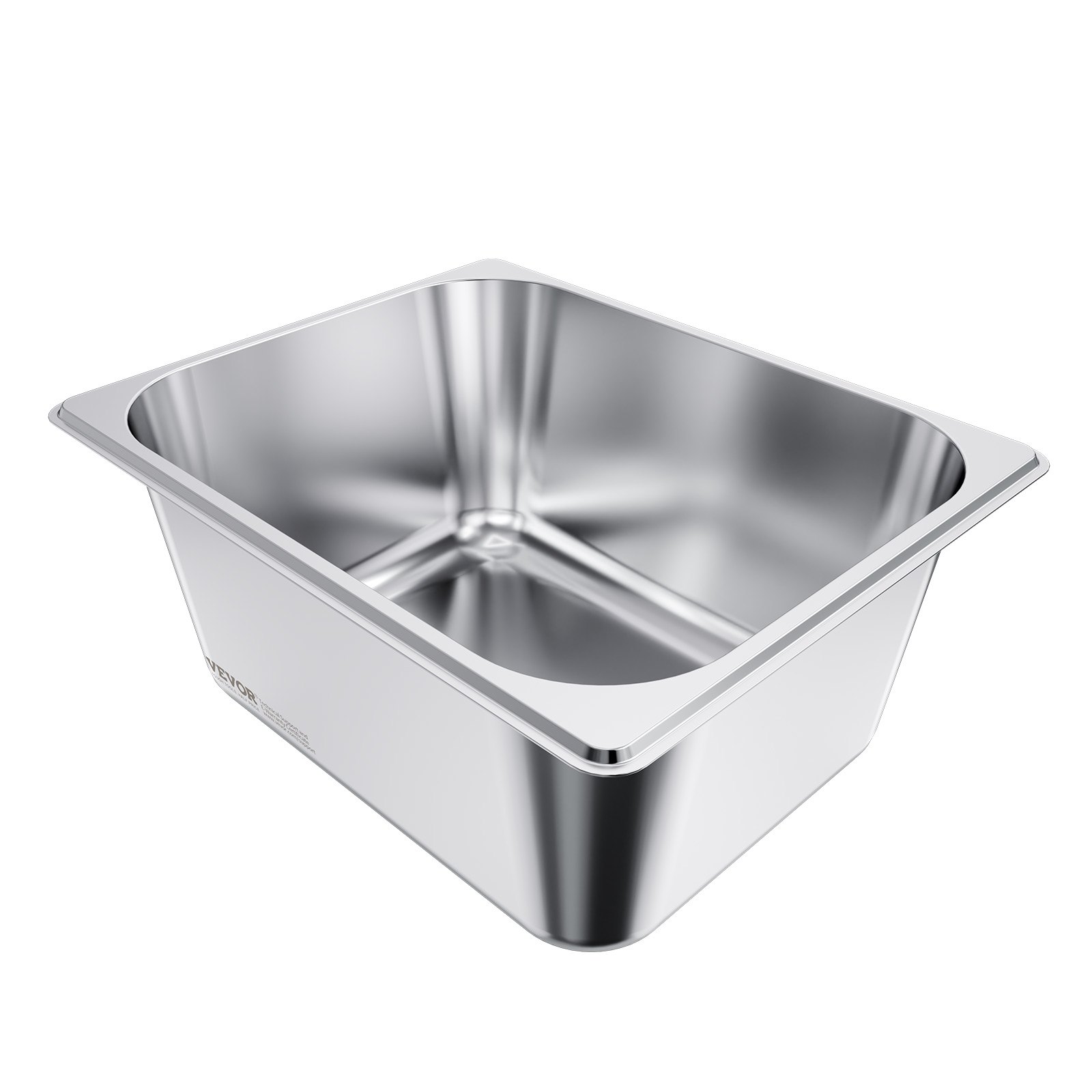 VEVOR Gastronormbak Hotelpan (1/2 maat) 2-pack 9 L, herbruikbare bakjes (148 mm diep), roestvrijstalen cateringopslag, paneermeelbak, voedselcontainer met deksel voor feestbuffet