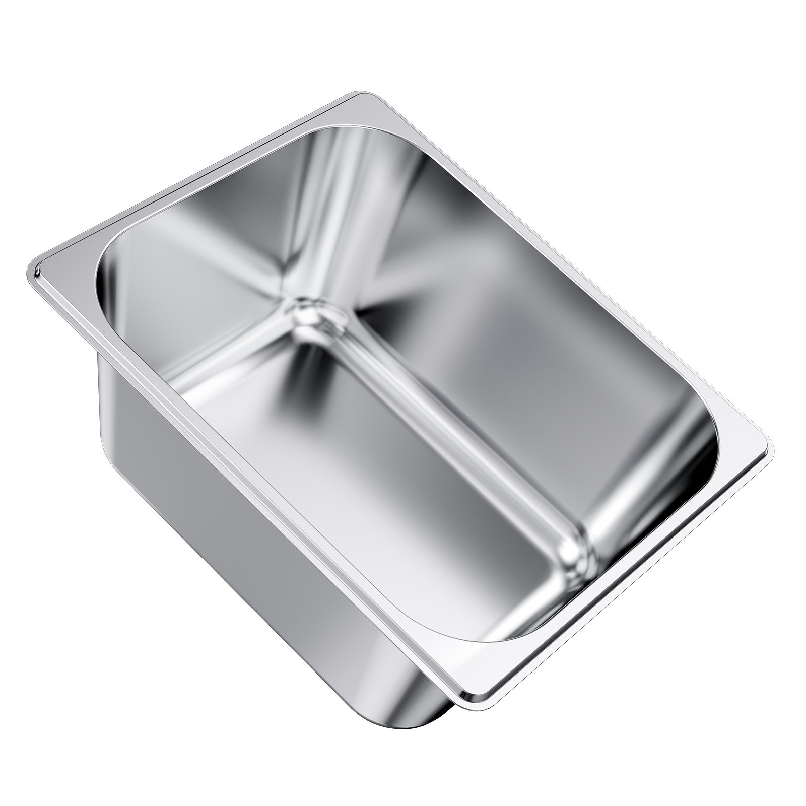 VEVOR Gastronormbak Hotelpan (1/2 maat) 2-pack 9 L, herbruikbare bakjes (148 mm diep), roestvrijstalen cateringopslag, paneermeelbak, voedselcontainer met deksel voor feestbuffet
